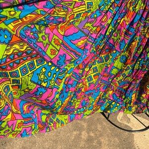 Vintage Thin Multicolor Skirt One Size Gauze Cotton Broomskirt